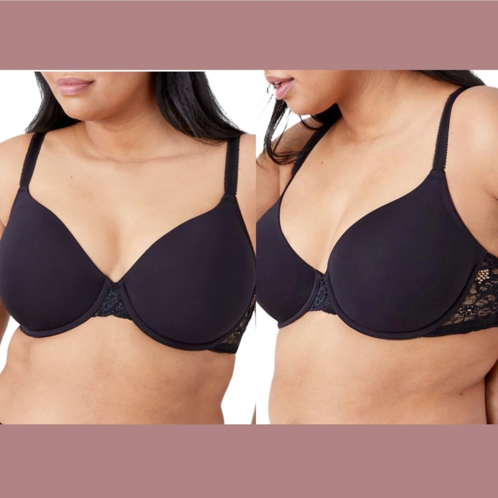 NWT‎ $65 Wacoal [ 36C US ] French Garden Contour Bra 85340 in Black